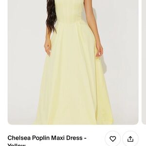 Poplin Maxi Dress - Yellow